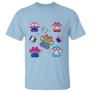 Funny Rainbow Paw Print Pride T Shirt LGBTQ Pet Lover TS12 Light Blue Print Your Wear