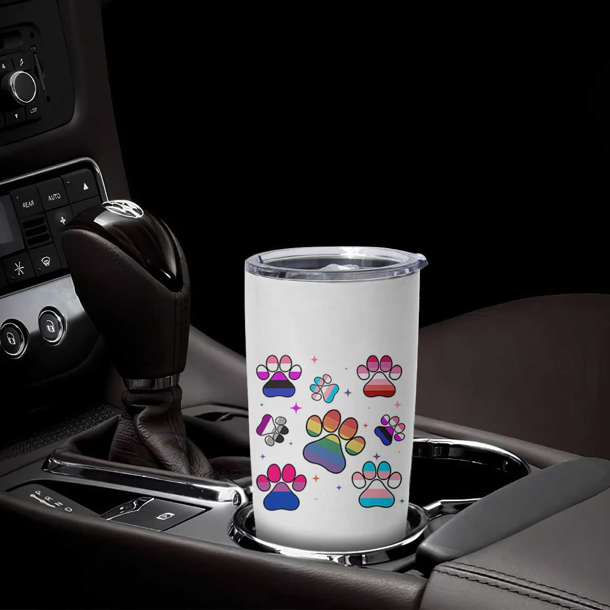 Funny Rainbow Paw Print Pride Tumbler Cup LGBTQ Pet Lover TS12 Print Your Wear