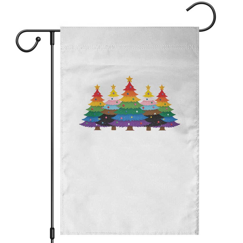 Christmas Rainbow Tree LGBTQ Support Garden Flag Holiday Pride Gift TS12 White Print Your Wear