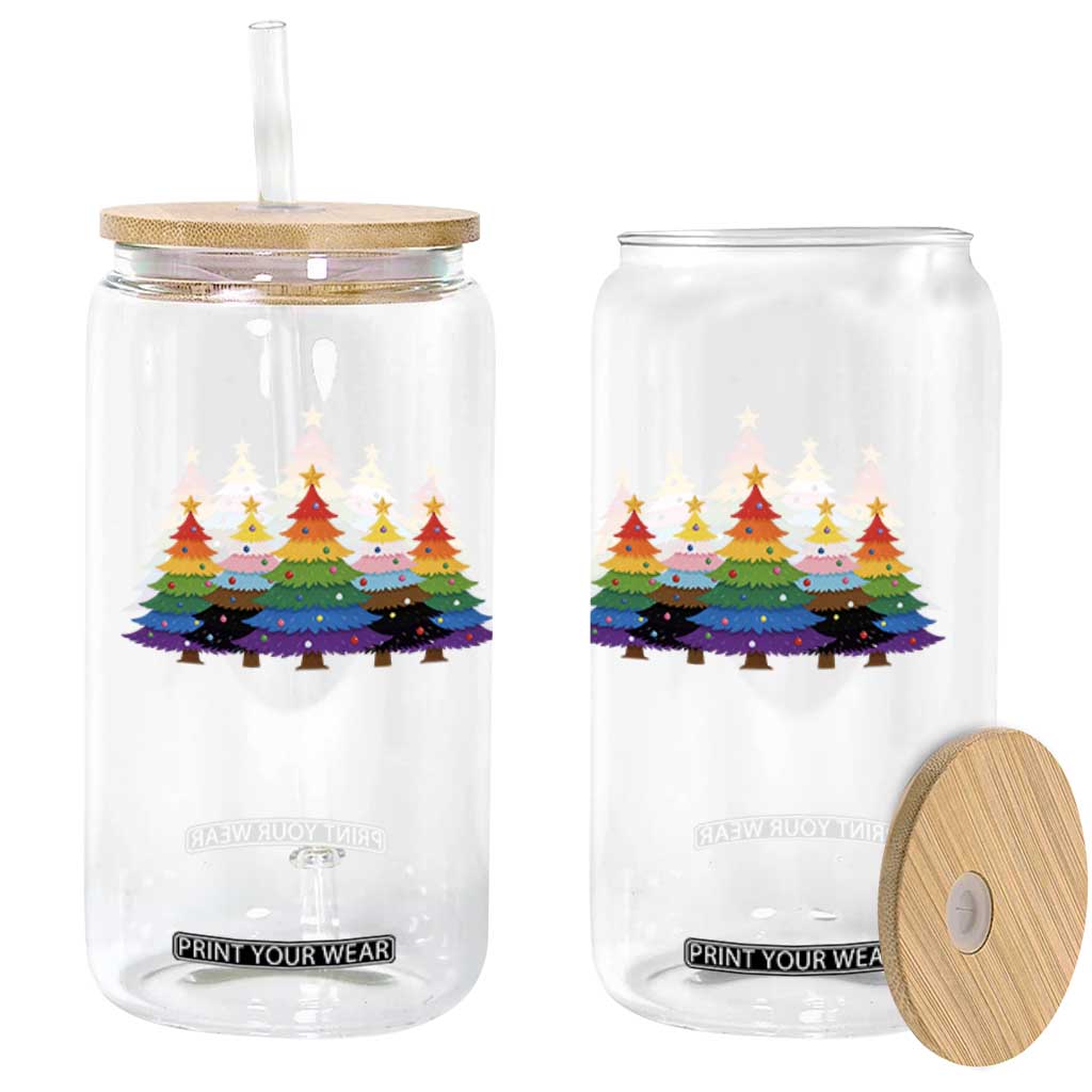 Christmas Rainbow Tree LGBTQ Support Glass Can Holiday Pride Gift TS12 Print Your Wear
