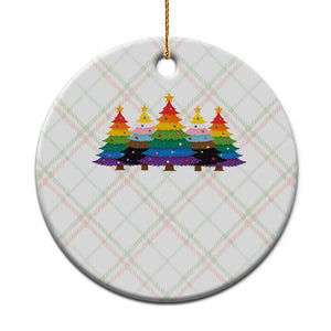 Christmas Rainbow Tree LGBTQ Support Ceramic Ornament Holiday Pride Gift TS12 1pc Christmas Plaid Print Your Wear