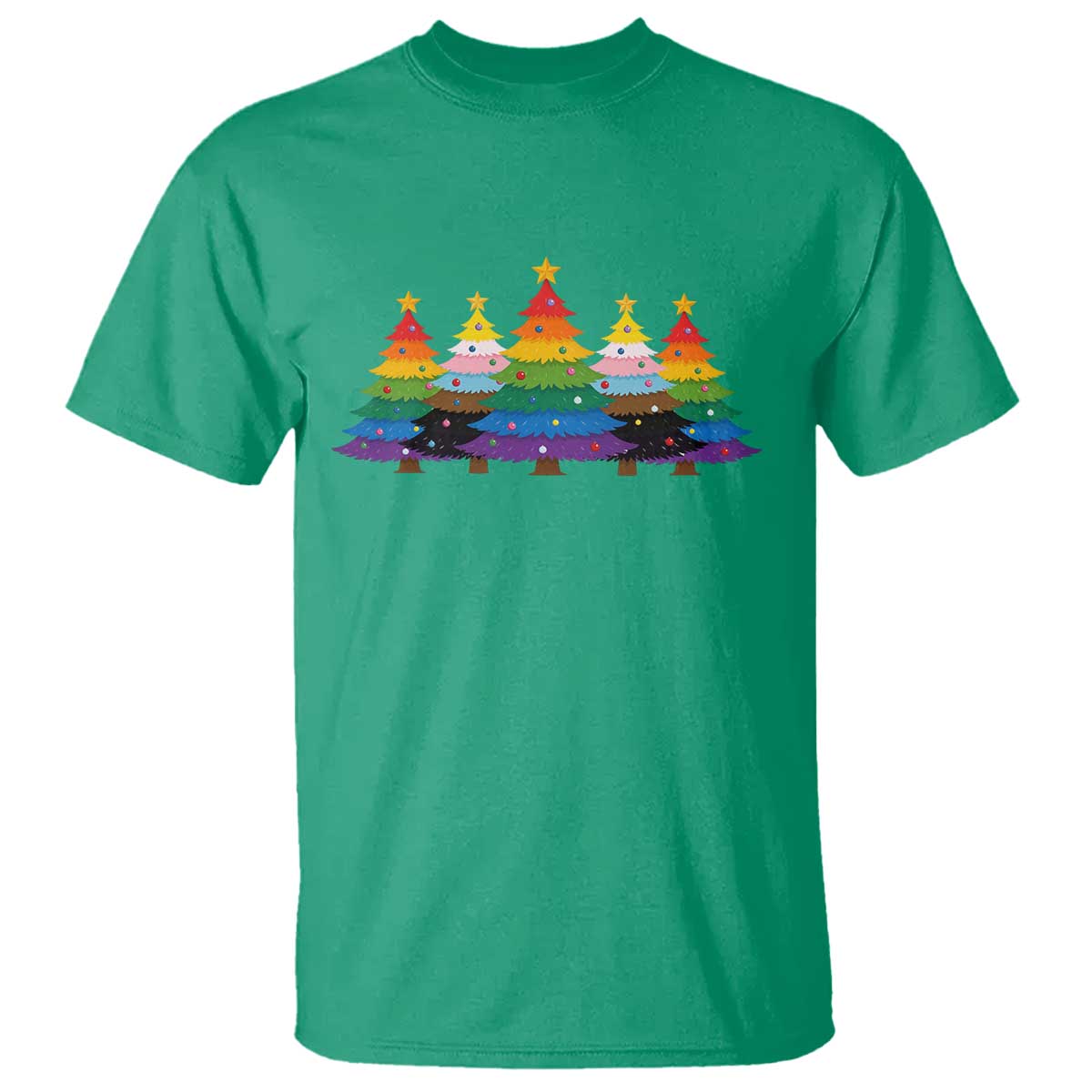 Christmas Rainbow Tree LGBTQ Support T Shirt Holiday Pride Gift TS12 Irish Green Print Your Wear