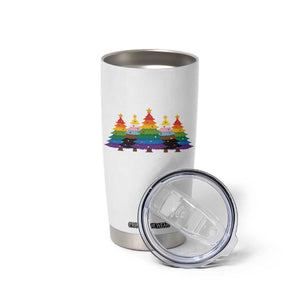 Christmas Rainbow Tree LGBTQ Support Tumbler Cup Holiday Pride Gift TS12 Print Your Wear