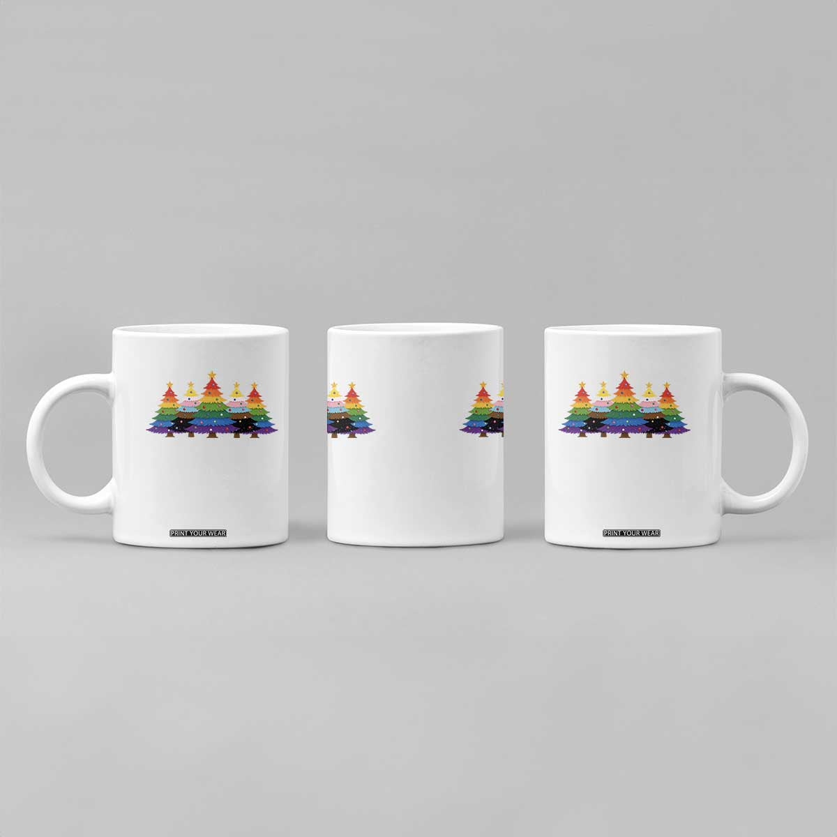 Christmas Rainbow Tree LGBTQ Support Coffee Mug Holiday Pride Gift TS12 Print Your Wear