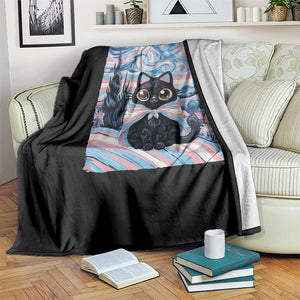 Funny Transgender Cat Starry Night Throw Blanket LGBTQ Pride Support Gift TS12 Print Your Wear