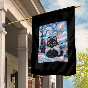 Funny Transgender Cat Starry Night Garden Flag LGBTQ Pride Support Gift TS12 Print Your Wear