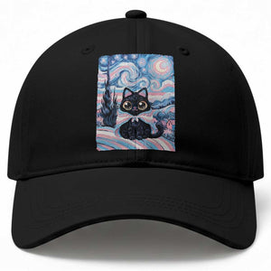 Funny Transgender Cat Starry Night Baseball Cap LGBTQ Pride Support Gift TS12 Print Your Wear