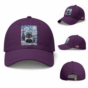 Funny Transgender Cat Starry Night Baseball Cap LGBTQ Pride Support Gift TS12 Baseball Cap Universal Fit Purple Print Your Wear