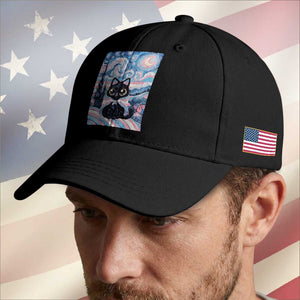 Funny Transgender Cat Starry Night Baseball Cap LGBTQ Pride Support Gift TS12 Print Your Wear