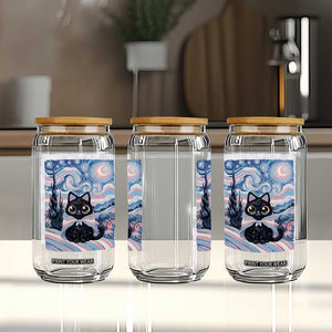 Funny Transgender Cat Starry Night Glass Can LGBTQ Pride Support Gift TS12 Print Your Wear