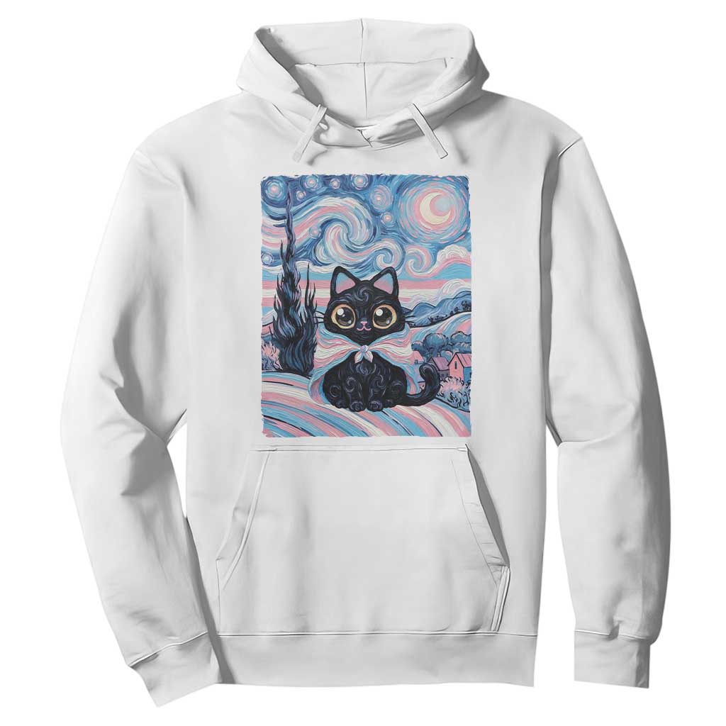 Funny Transgender Cat Starry Night Hoodie LGBTQ Pride Support Gift TS12 White Print Your Wear