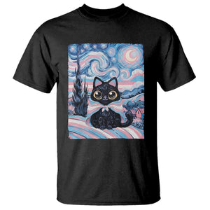 Funny Transgender Cat Starry Night T Shirt LGBTQ Pride Support Gift TS12 Black Print Your Wear