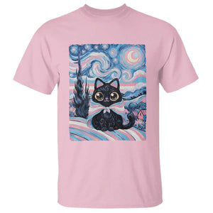 Funny Transgender Cat Starry Night T Shirt LGBTQ Pride Support Gift TS12 Light Pink Print Your Wear