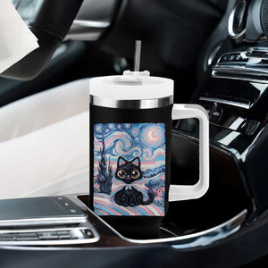 Funny Transgender Cat Starry Night Tumbler With Handle LGBTQ Pride Support Gift TS12 Print Your Wear