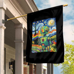 Funny Rainbow Starry Night Robot Pride Garden Flag LGBTQ Geeky Gift TS12 Print Your Wear