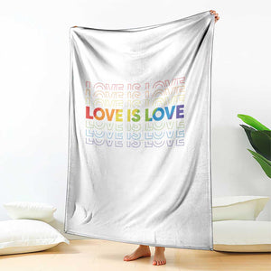 Love Is Love Rainbow Typography Throw Blanket LGBTQ Support Gift TS12 Print Your Wear