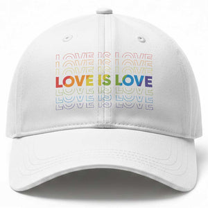 Love Is Love Rainbow Typography Baseball Cap LGBTQ Support Gift TS12 Print Your Wear