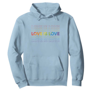 Love Is Love Rainbow Typography Hoodie LGBTQ Support Gift TS12 Light Blue Print Your Wear