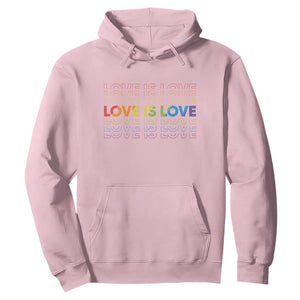 Love Is Love Rainbow Typography Hoodie LGBTQ Support Gift TS12 Light Pink Print Your Wear