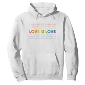 Love Is Love Rainbow Typography Hoodie LGBTQ Support Gift TS12 White Print Your Wear