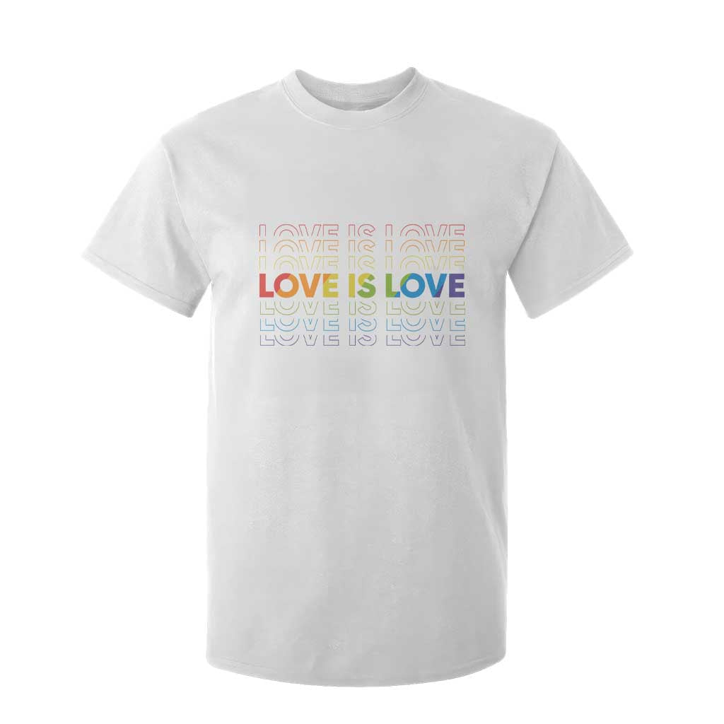 Love Is Love Rainbow Typography T Shirt For Kid LGBTQ Support Gift TS12 White Print Your Wear