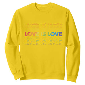 Love Is Love Rainbow Typography Sweatshirt LGBTQ Support Gift TS12 Daisy Print Your Wear