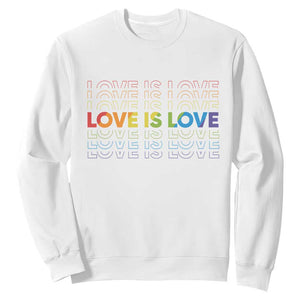 Love Is Love Rainbow Typography Sweatshirt LGBTQ Support Gift TS12 White Print Your Wear
