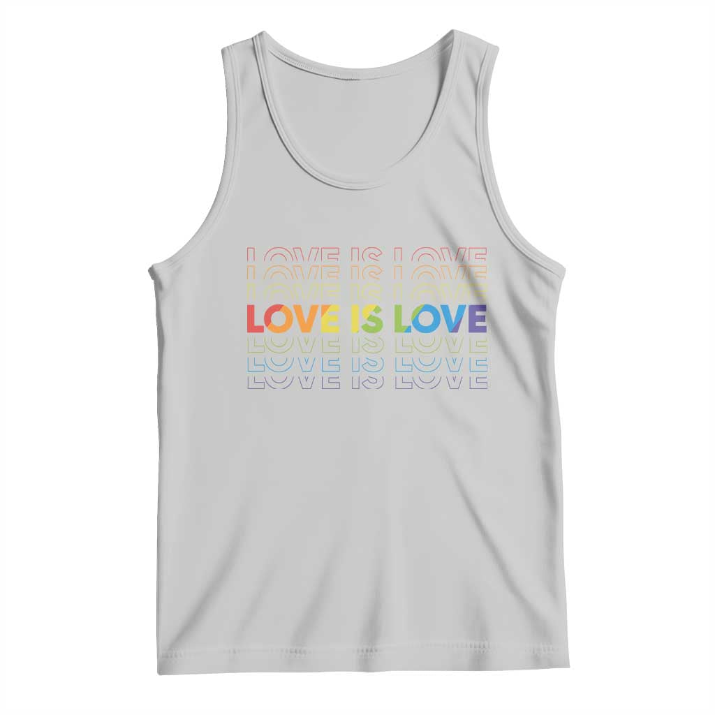 Love Is Love Rainbow Typography Tank Top LGBTQ Support Gift TS12 Ash Print Your Wear