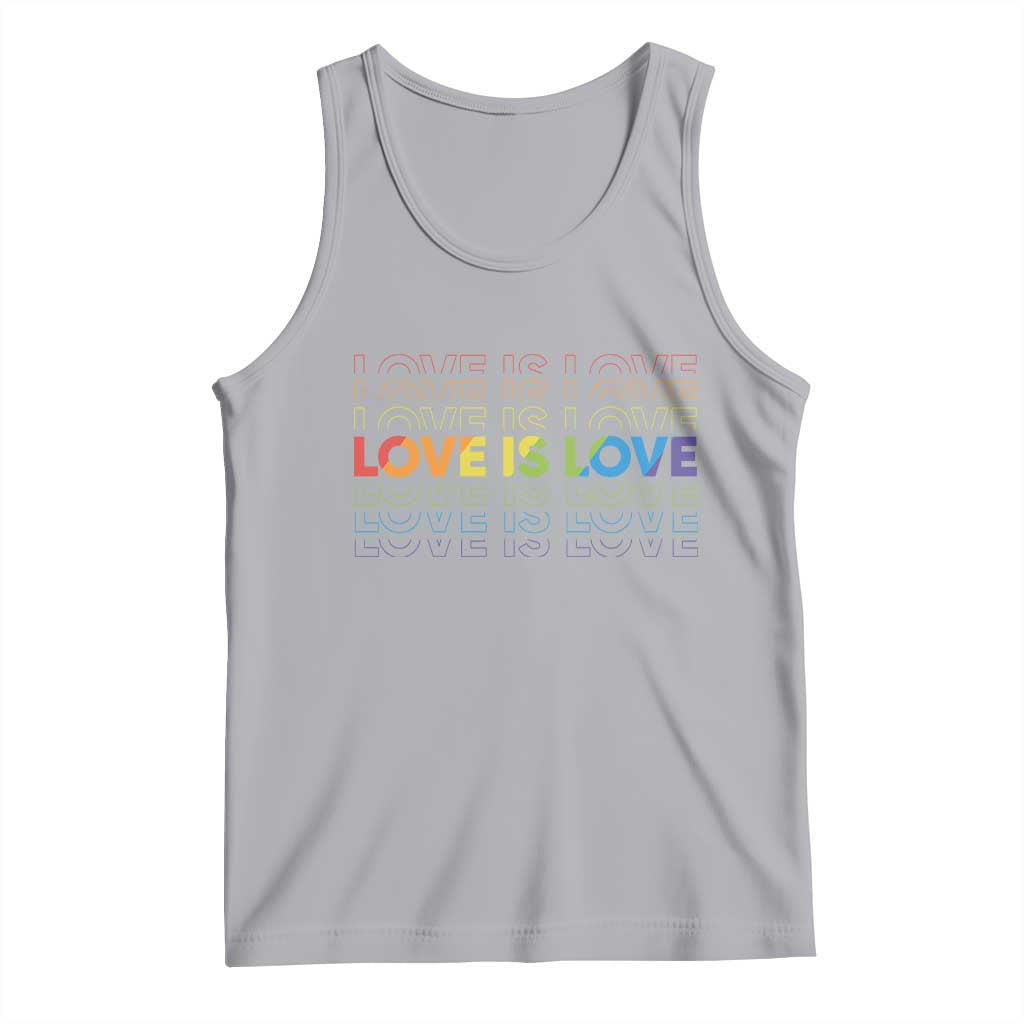 Love Is Love Rainbow Typography Tank Top LGBTQ Support Gift TS12 Athletic Heather Print Your Wear