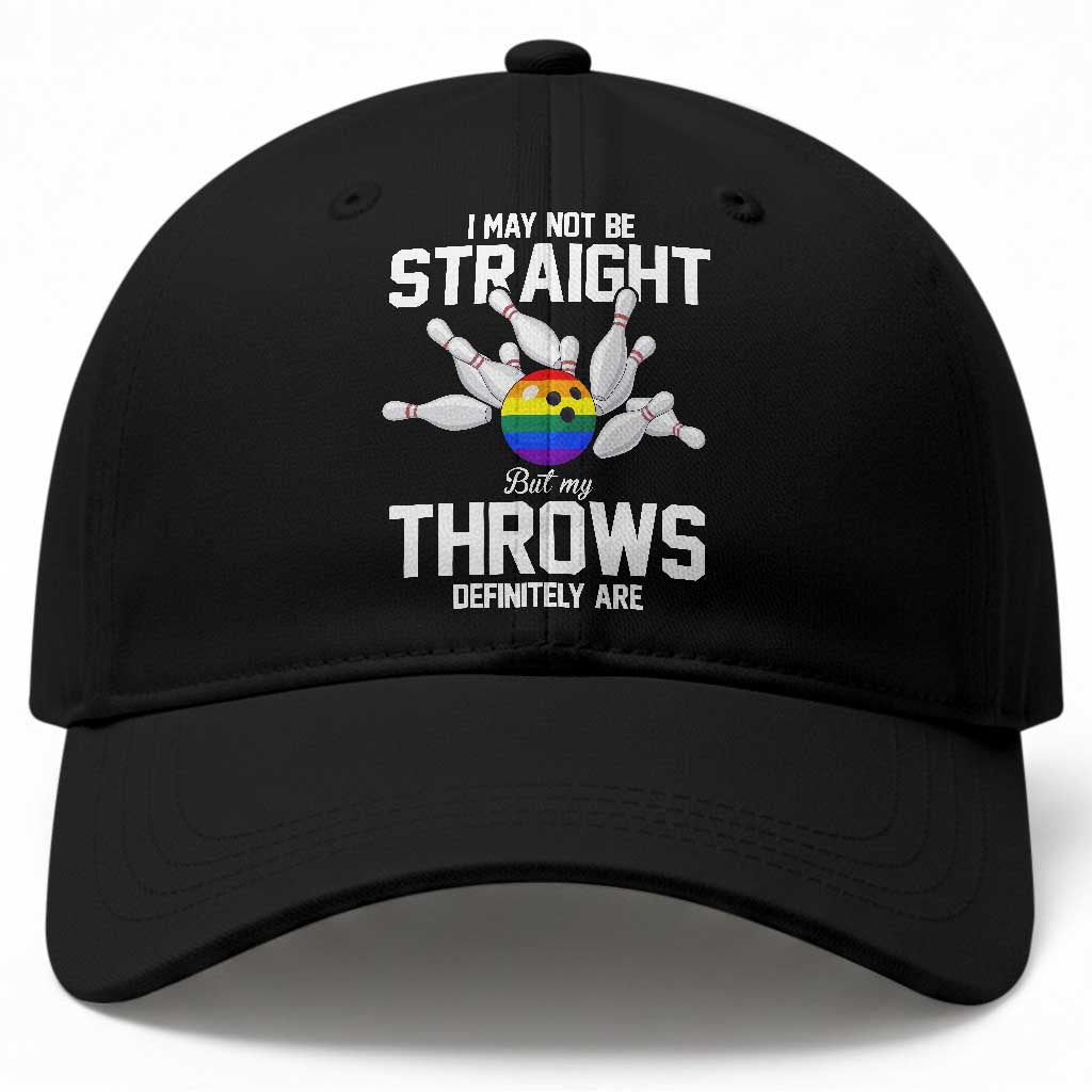 Funny LGBTQ Bowling Baseball Cap I May Not Be Straight But My Throws Are TS12 Print Your Wear