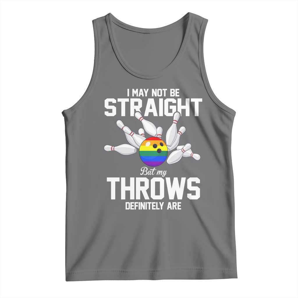Funny LGBTQ Bowling Tank Top I May Not Be Straight But My Throws Are TS12 Black Heather Print Your Wear