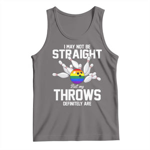 Funny LGBTQ Bowling Tank Top I May Not Be Straight But My Throws Are TS12 Deep Heather Print Your Wear