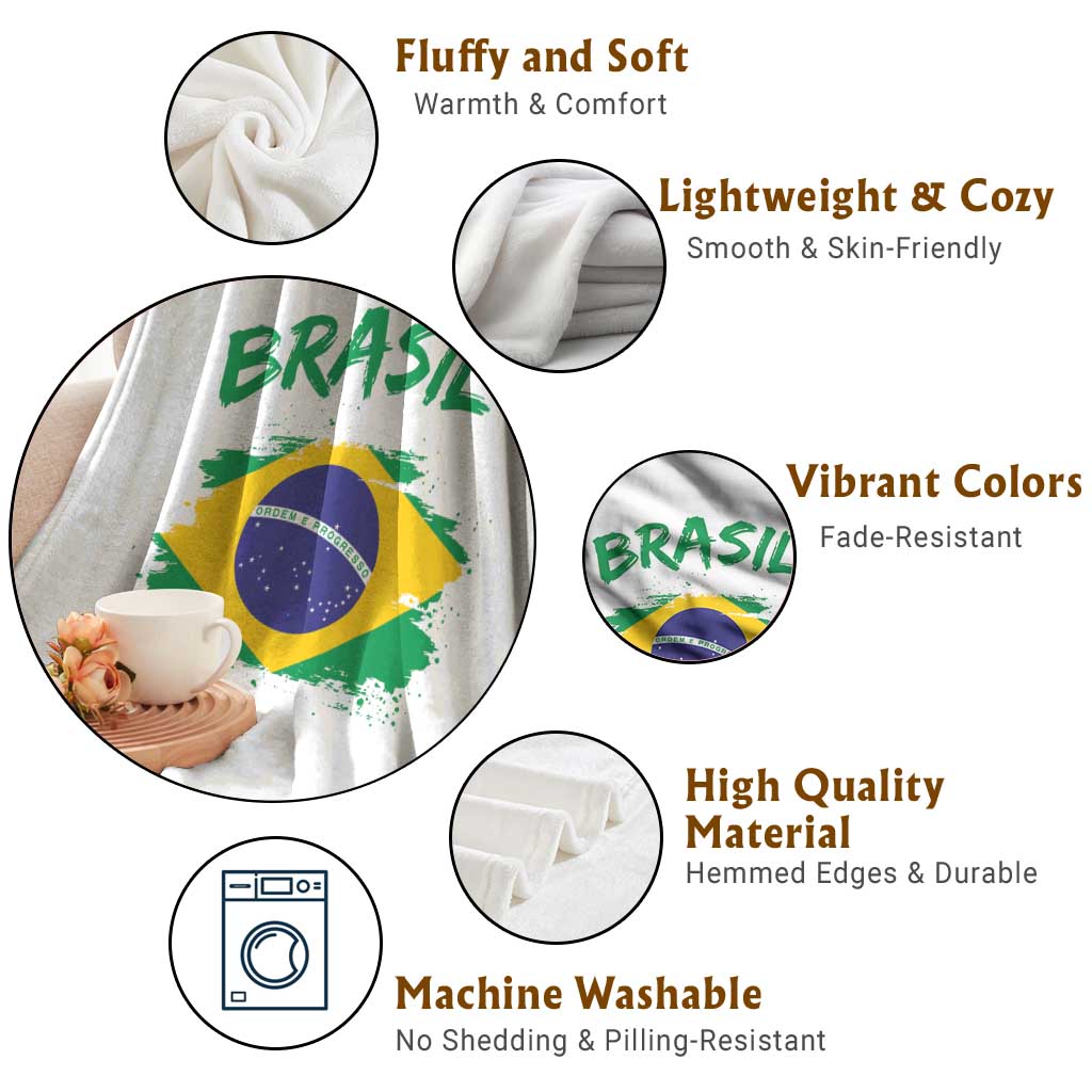 Vintage Brasil Flag Throw Blanket Brazilian Heritage Pride TS12 Print Your Wear