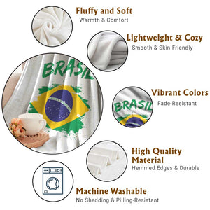 Vintage Brasil Flag Throw Blanket Brazilian Heritage Pride TS12 Print Your Wear