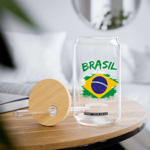 Vintage Brasil Flag Glass Can Brazilian Heritage Pride TS12 Print Your Wear