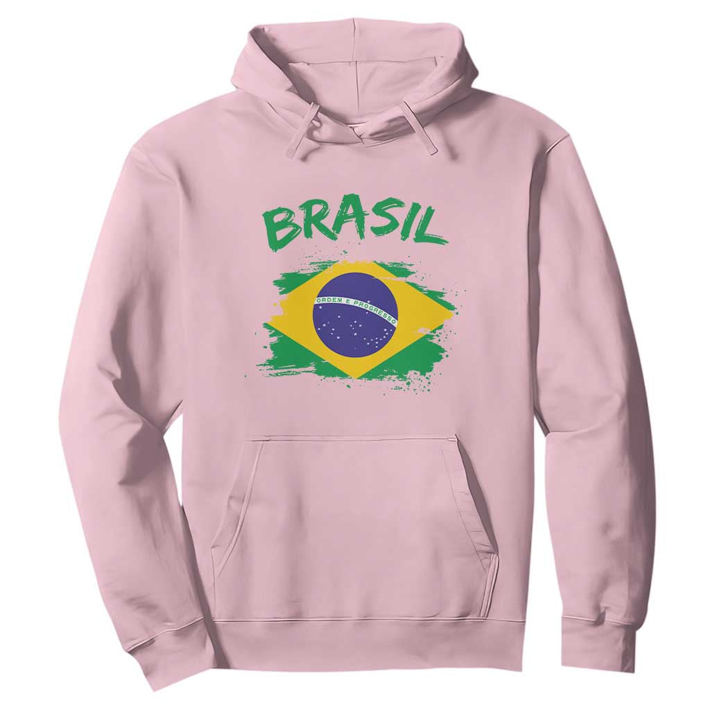 Vintage Brasil Flag Hoodie Brazilian Heritage Pride TS12 Light Pink Print Your Wear