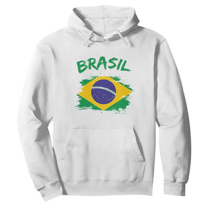 Vintage Brasil Flag Hoodie Brazilian Heritage Pride TS12 White Print Your Wear