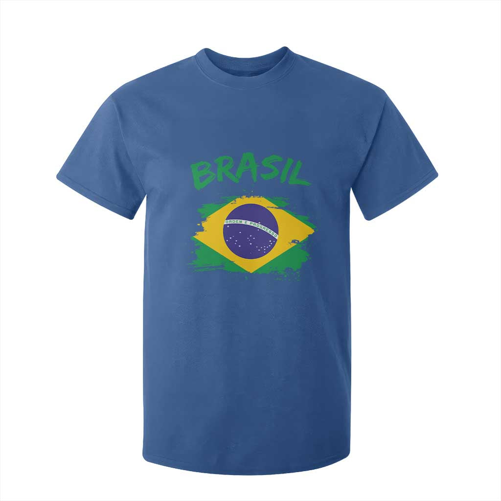 Vintage Brasil Flag T Shirt For Kid Brazilian Heritage Pride TS12 Royal Blue Print Your Wear