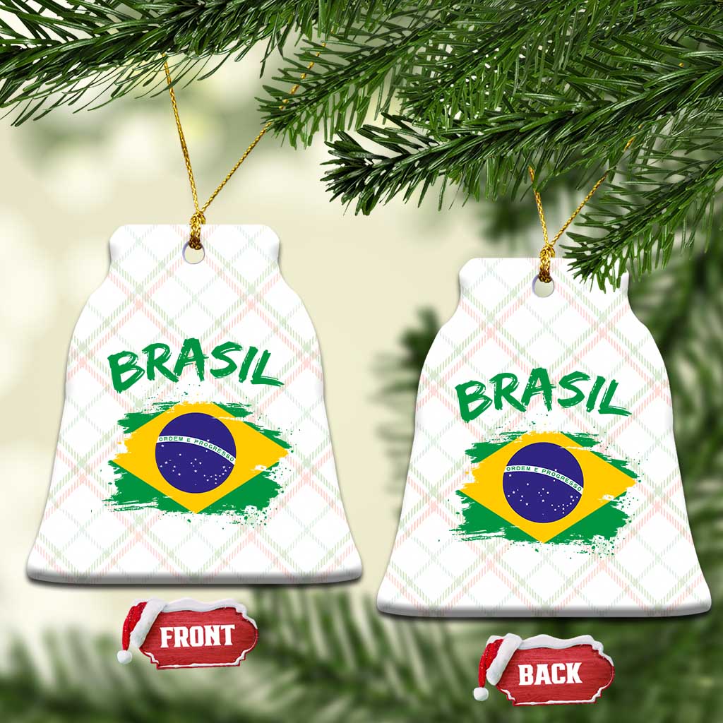 Vintage Brasil Flag Ceramic Ornament Brazilian Heritage Pride TS12 Print Your Wear