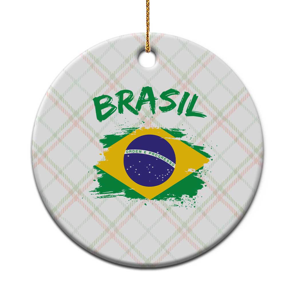Vintage Brasil Flag Ceramic Ornament Brazilian Heritage Pride TS12 1pc Christmas Plaid Print Your Wear