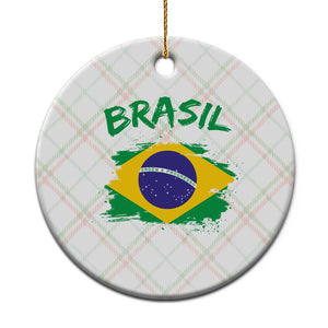Vintage Brasil Flag Ceramic Ornament Brazilian Heritage Pride TS12 1pc Christmas Plaid Print Your Wear