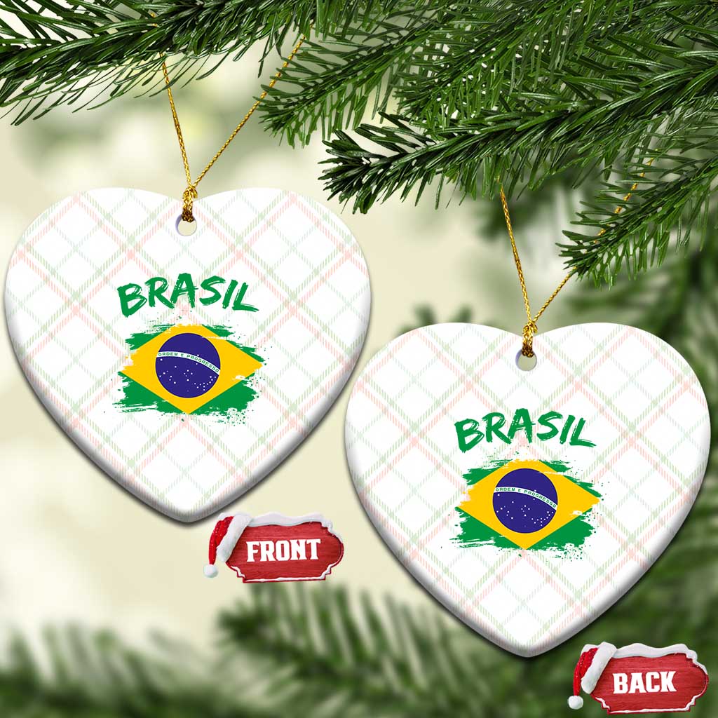 Vintage Brasil Flag Ceramic Ornament Brazilian Heritage Pride TS12 Print Your Wear