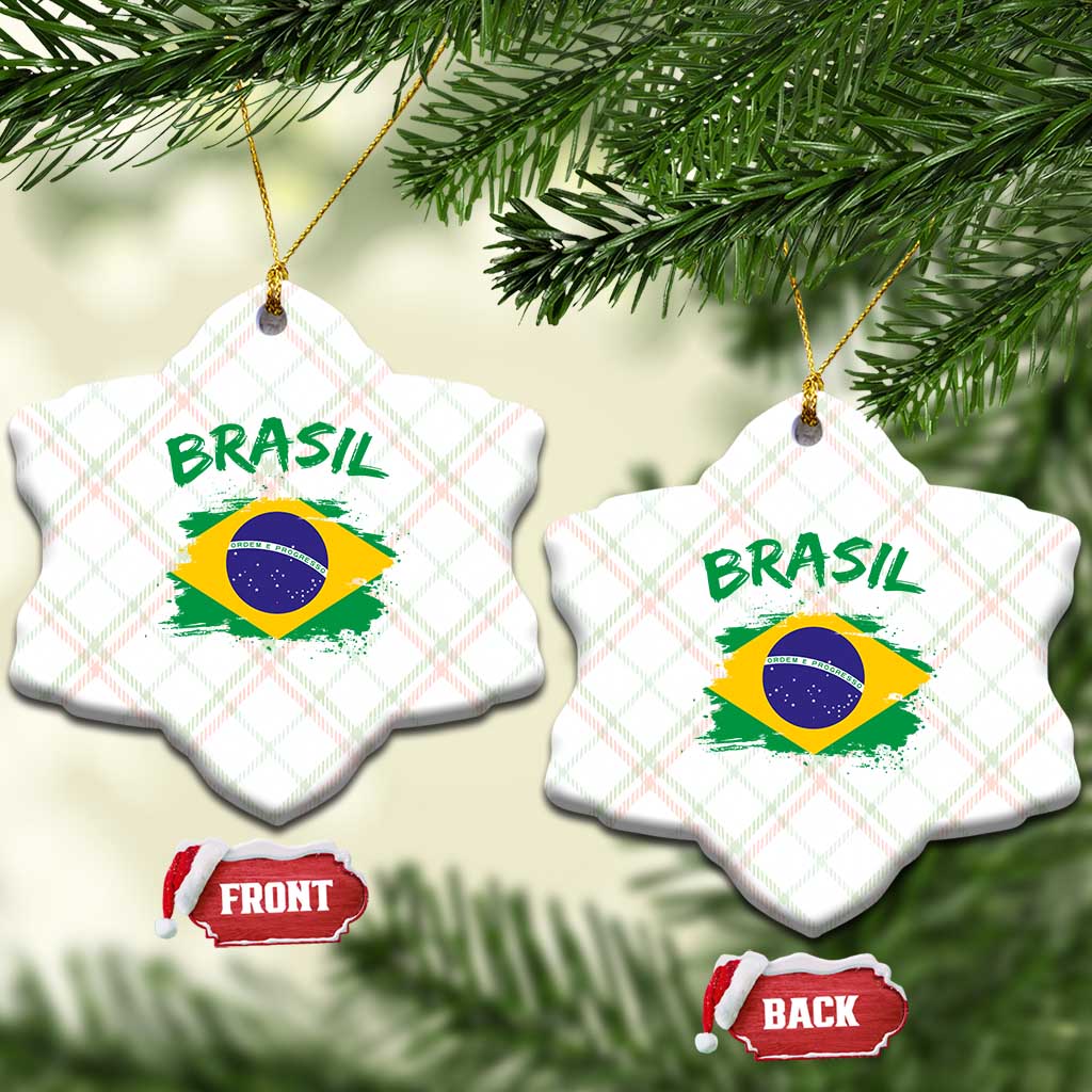 Vintage Brasil Flag Ceramic Ornament Brazilian Heritage Pride TS12 Print Your Wear