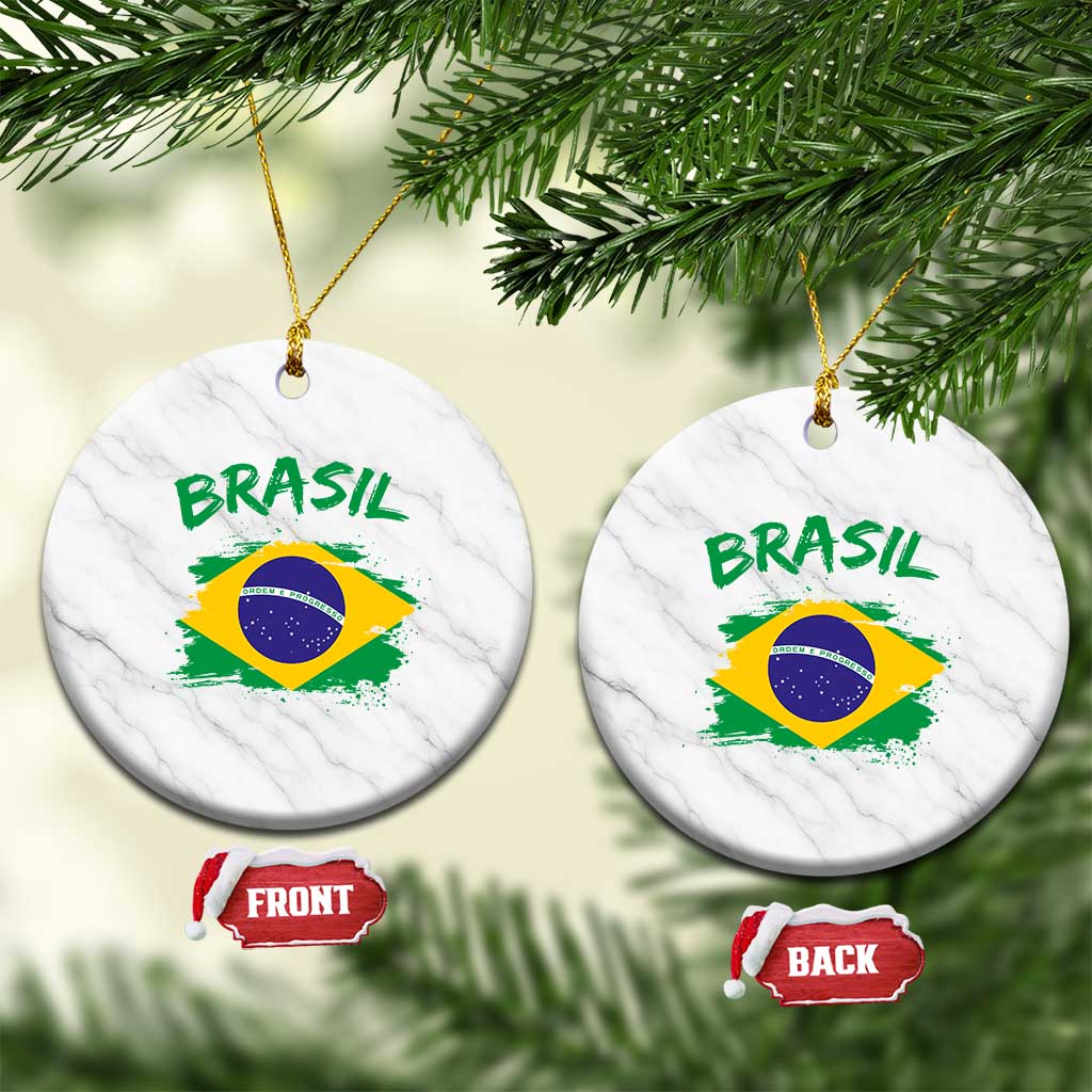 Vintage Brasil Flag Ceramic Ornament Brazilian Heritage Pride TS12 1pc White Marble Print Your Wear
