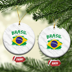 Vintage Brasil Flag Ceramic Ornament Brazilian Heritage Pride TS12 1pc White Marble Print Your Wear