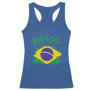 Vintage Brasil Flag Racerback Tank Top Brazilian Heritage Pride TS12 Royal Blue Print Your Wear
