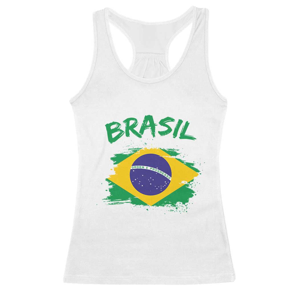 Vintage Brasil Flag Racerback Tank Top Brazilian Heritage Pride TS12 White Print Your Wear