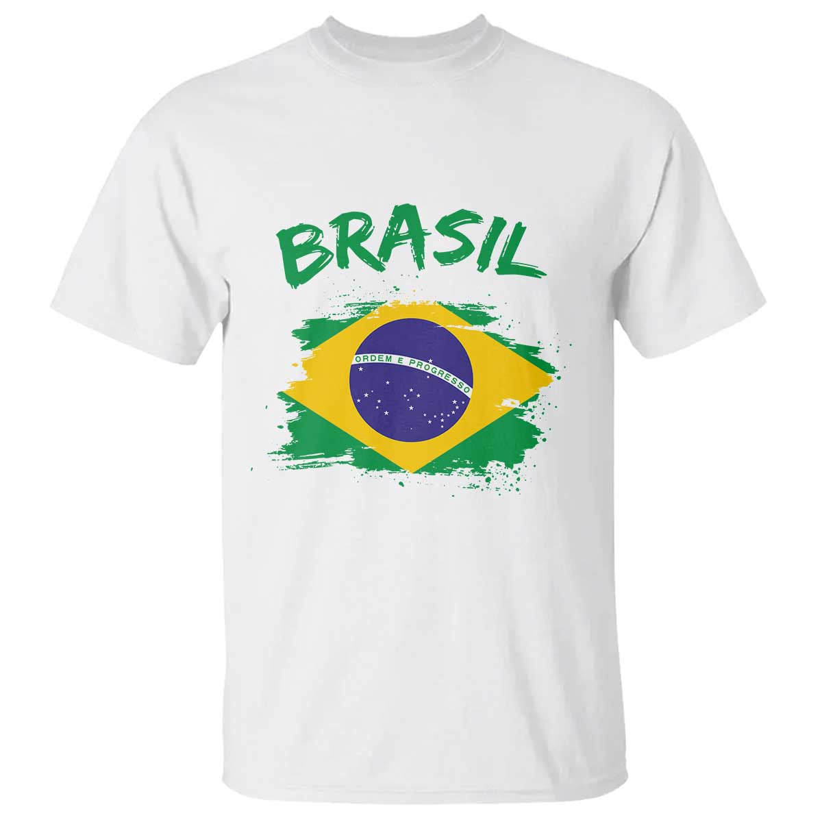 Vintage Brasil Flag T Shirt Brazilian Heritage Pride TS12 White Print Your Wear