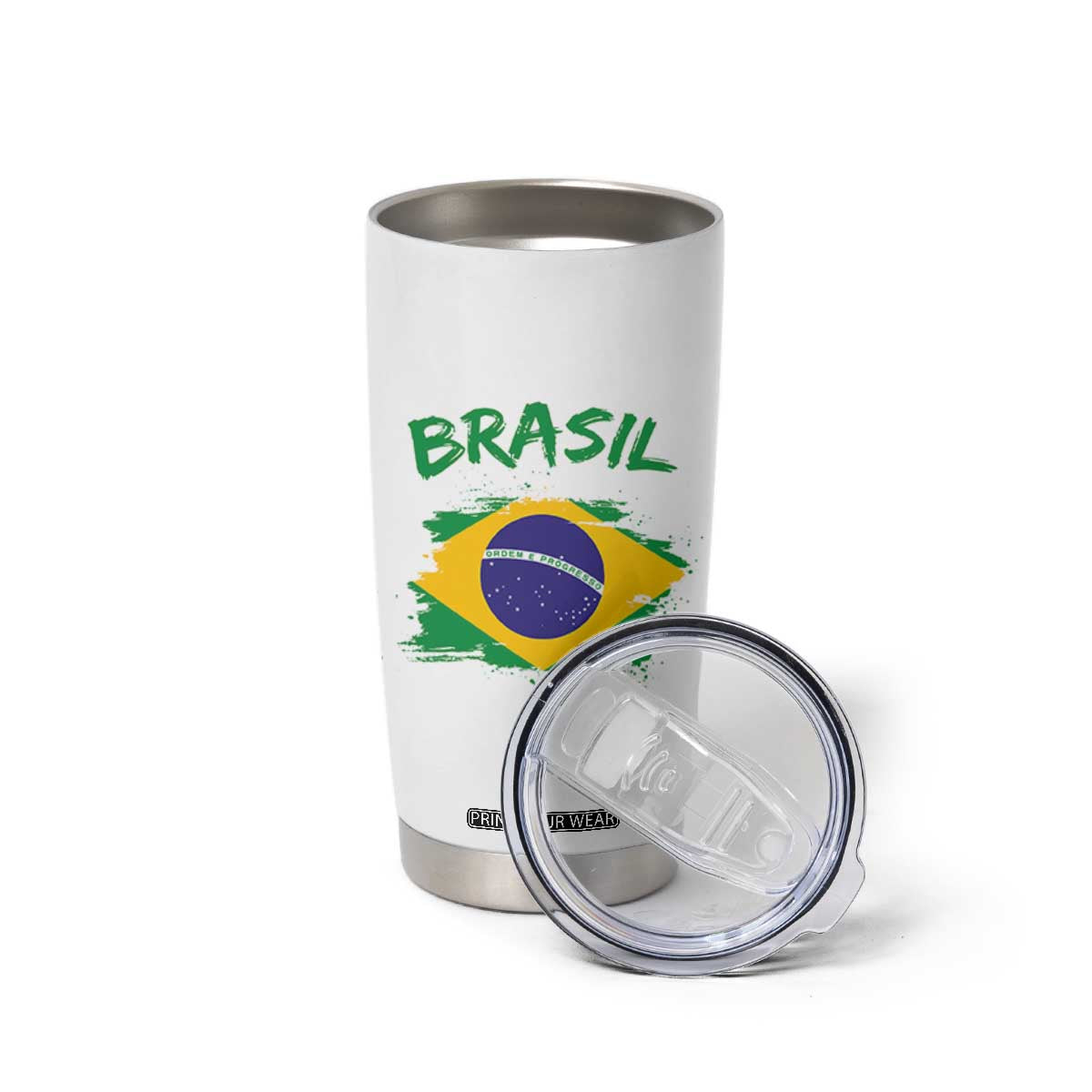 Vintage Brasil Flag Tumbler Cup Brazilian Heritage Pride TS12 Print Your Wear