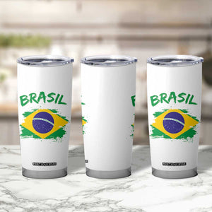 Vintage Brasil Flag Tumbler Cup Brazilian Heritage Pride TS12 Print Your Wear